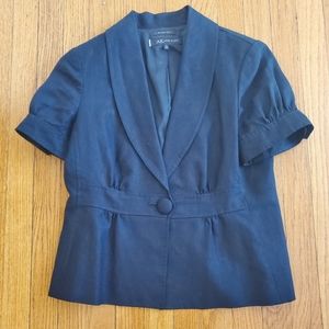 Anne Klein Short-Sleeved Single Button Dark Blue Blazer Size 8